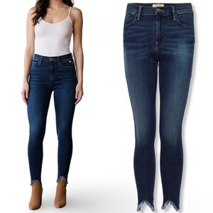 FRAME Denim - Le High Skinny Double Triangle Raw Hem Jeans | Keen Dark Wash | 29